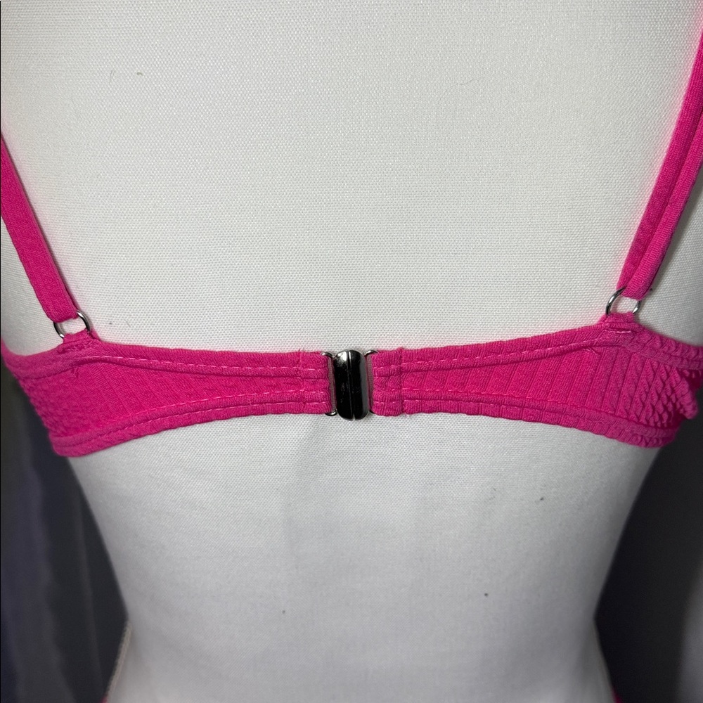 Hot Pink Ribbed Bikini Set - Picture 5 of 7